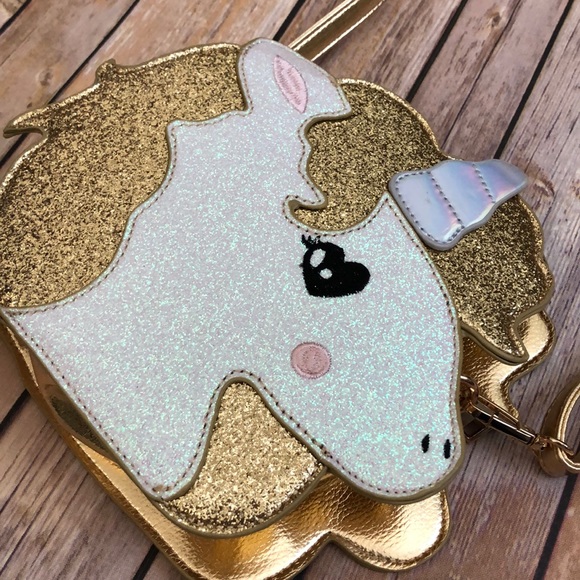 BRAND NEW Glittered Unicorn Purse - Gold - Picture 2 of 4